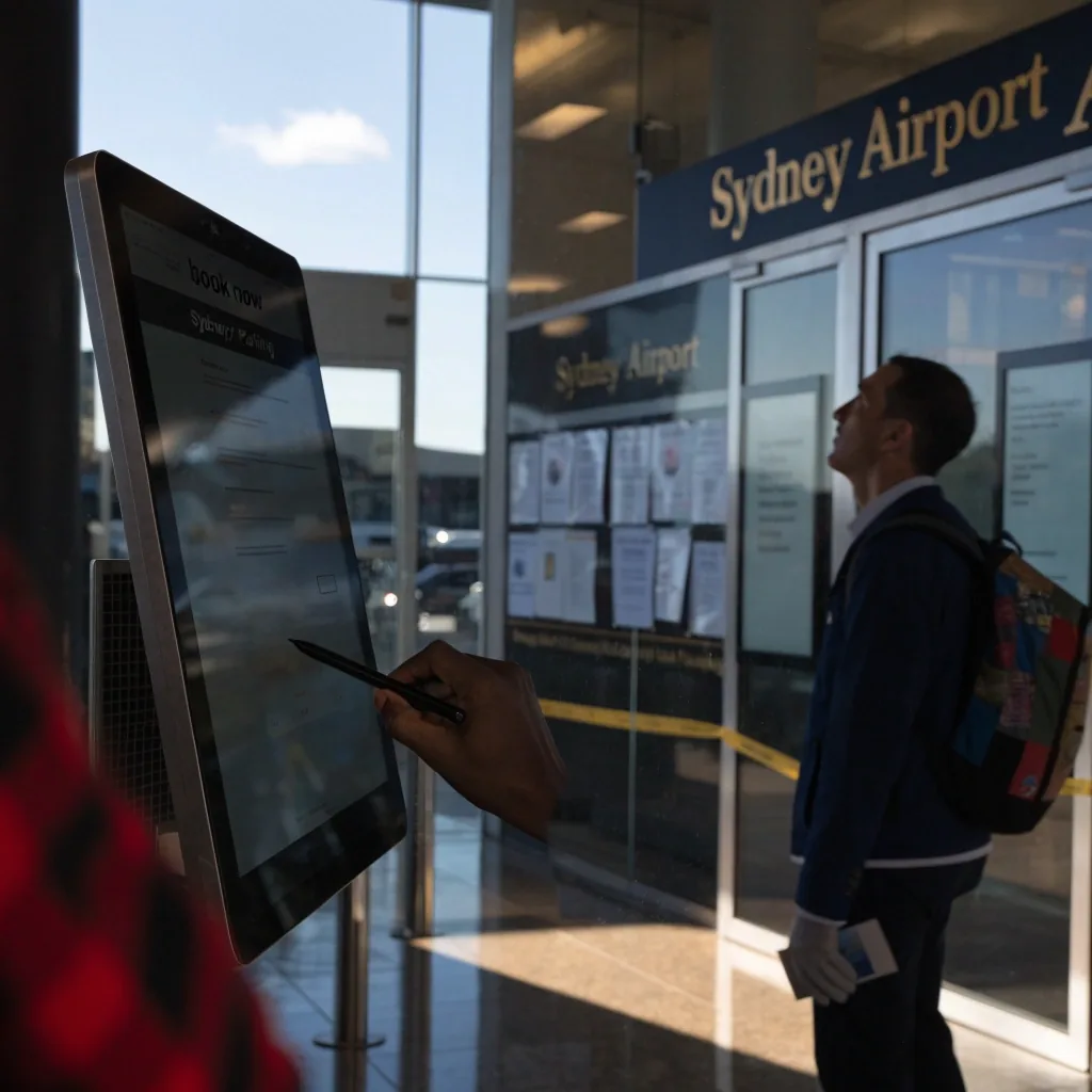 Hands exchanging a car key at Sydney Airport valet kerb